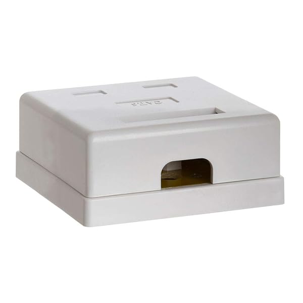 Cmple Cmple 2 Port Cat6 Surface Mount Box - Dual Port RJ45 Ethernet Solution with Screws & Double-Sided Adhesive - View 3 of 5
