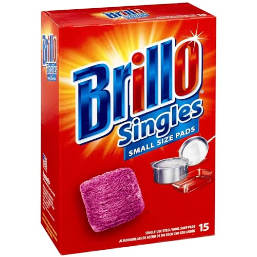Brillo Brillo Single Use Steel Wool Soap Pads Original Red Scent 15 Count Pack for Easy Cleaning