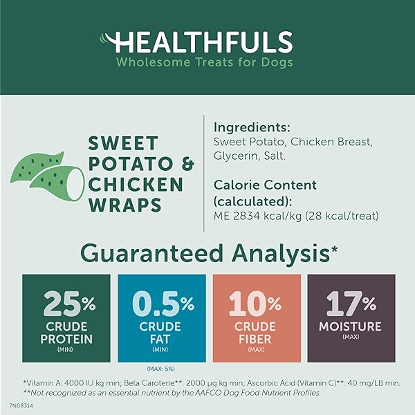 HEALTHFULS Healthfuls Chicken Wrapped Sweet Potato Dog Treats 16oz Natural Healthy Snack for Dogs - View 2 of 8