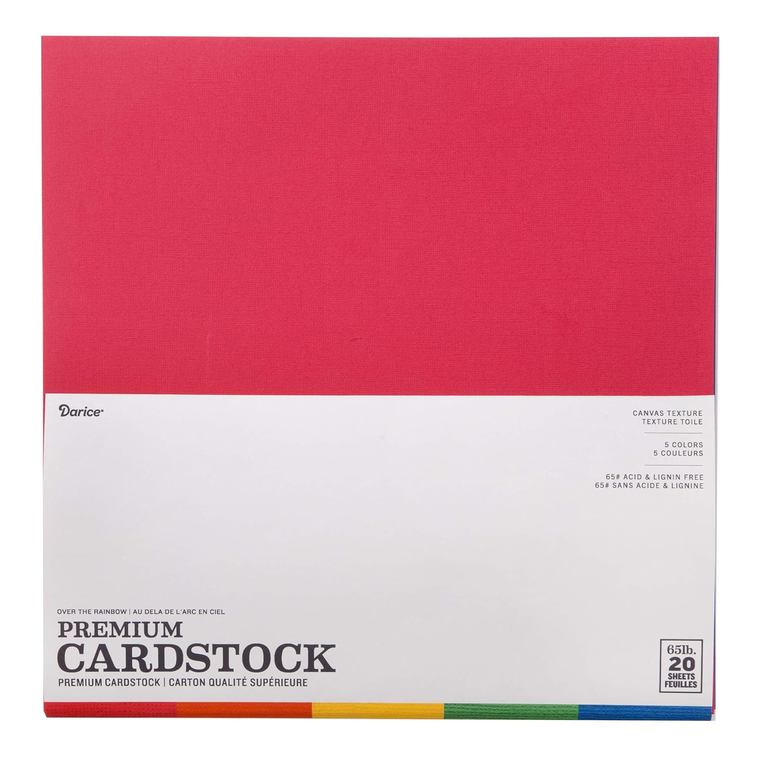 Core'dinations Core'dinations Overtherainbow Textured Card Stock Value Pack 20 Pack Multicolor for Crafting and Scrapbooking