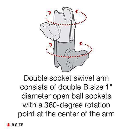 RAM MOUNTS "RAM Mounts RAP-B-200-12U: Double Socket Swivel Arm for B Size 1" Ball - Durable & Versatile Mounting Solution" - View 3 of 5