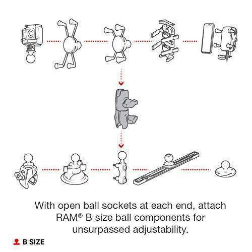 RAM MOUNTS "RAM Mounts RAP-B-200-12U: Double Socket Swivel Arm for B Size 1" Ball - Durable & Versatile Mounting Solution" - View 4 of 5