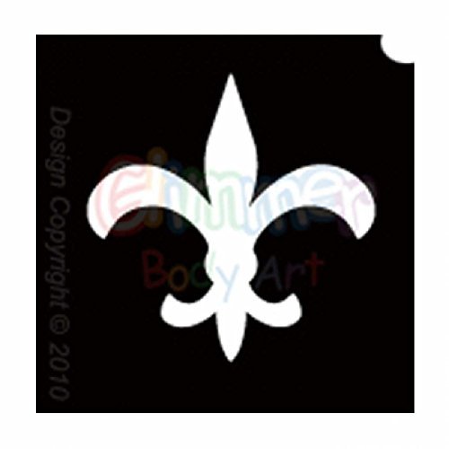 Glimmer Body Art Glimmer Body Art Glitter Tattoo Stencils Fleur De Lis Pack of 5 for Creative Body Art and Fun Designs