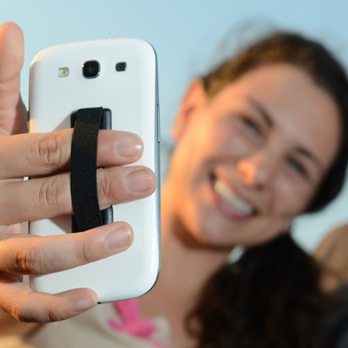 LOVEHANDLE LOVEHANDLE Universal Phone Grip: Black Elastic Strap for Smartphones & Mini Tablets - Secure & Stylish - View 3 of 8