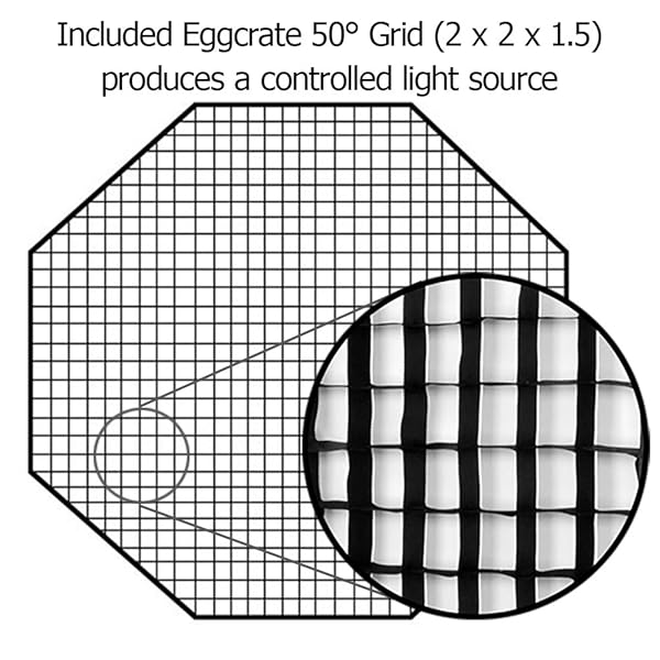 Fotodiox "Fotodiox Pro 60" Octagon Softbox with Grid & Speedring for Multiblitz Strobe - Perfect Studio Lighting Solution" - View 6 of 8