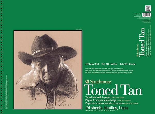 Strathmore 400 Series Toned Tan Sketch Pad 18x24 - 24 Sheets for Artists & Students