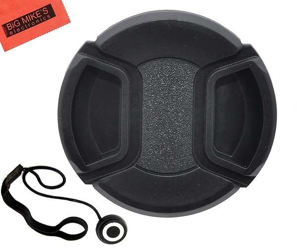 Big Mike's 77mm Universal Snap-On Lens Cap for Nikon 24-70mm f/2.8G ED + Cap Keeper & Microfiber Cloth - Essential Lens Protection