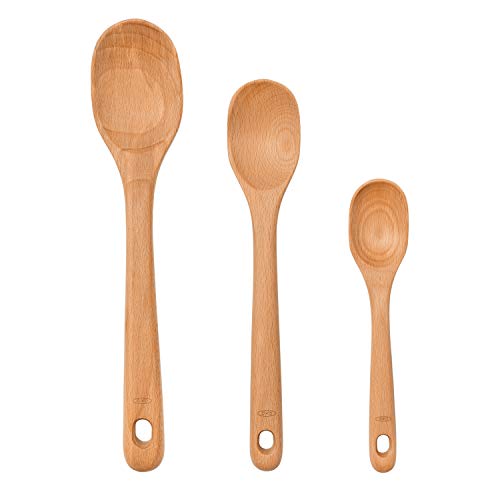 OXO OXO Good Grips 3-Piece Wooden Spoon Set - Durable, Stylish Kitchen Utensils in Brown