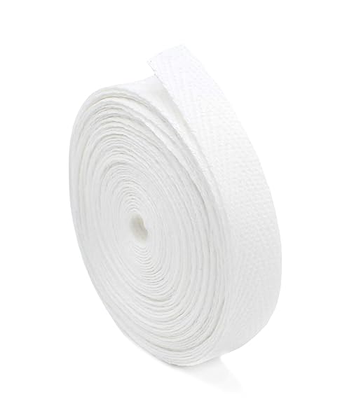 Zipperstop Schiff Cotton Twill Tape 3/4 Inch White 5 Yards Eco Friendly Ribbon 100 Percent Cotton Made in the USA