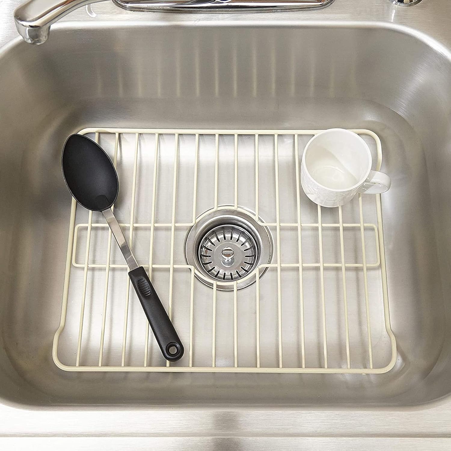 Better Houseware Better Houseware Sink Protector Rack Prevents Scratches Almond Sink Mat for Kitchen 12 x 10.25 x 1 Durable Bottom Protection - View 2 of 6