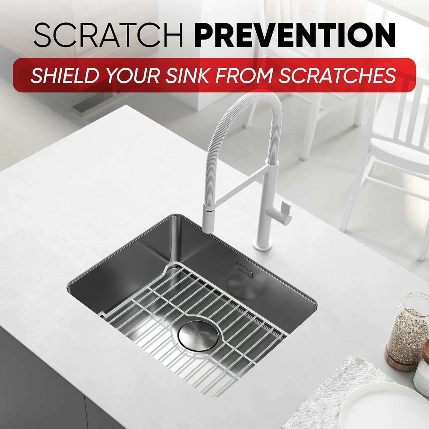 Better Houseware Better Houseware Sink Protector Rack Prevents Scratches Almond Sink Mat for Kitchen 12 x 10.25 x 1 Durable Bottom Protection - View 4 of 6