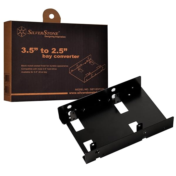 SilverStone SilverStone Tek 3.5-Inch to Dual 2.5-Inch HDD SSD Bay Converter (SDP08B) - Upgrade Your Storage Efficiently - View 3 of 6