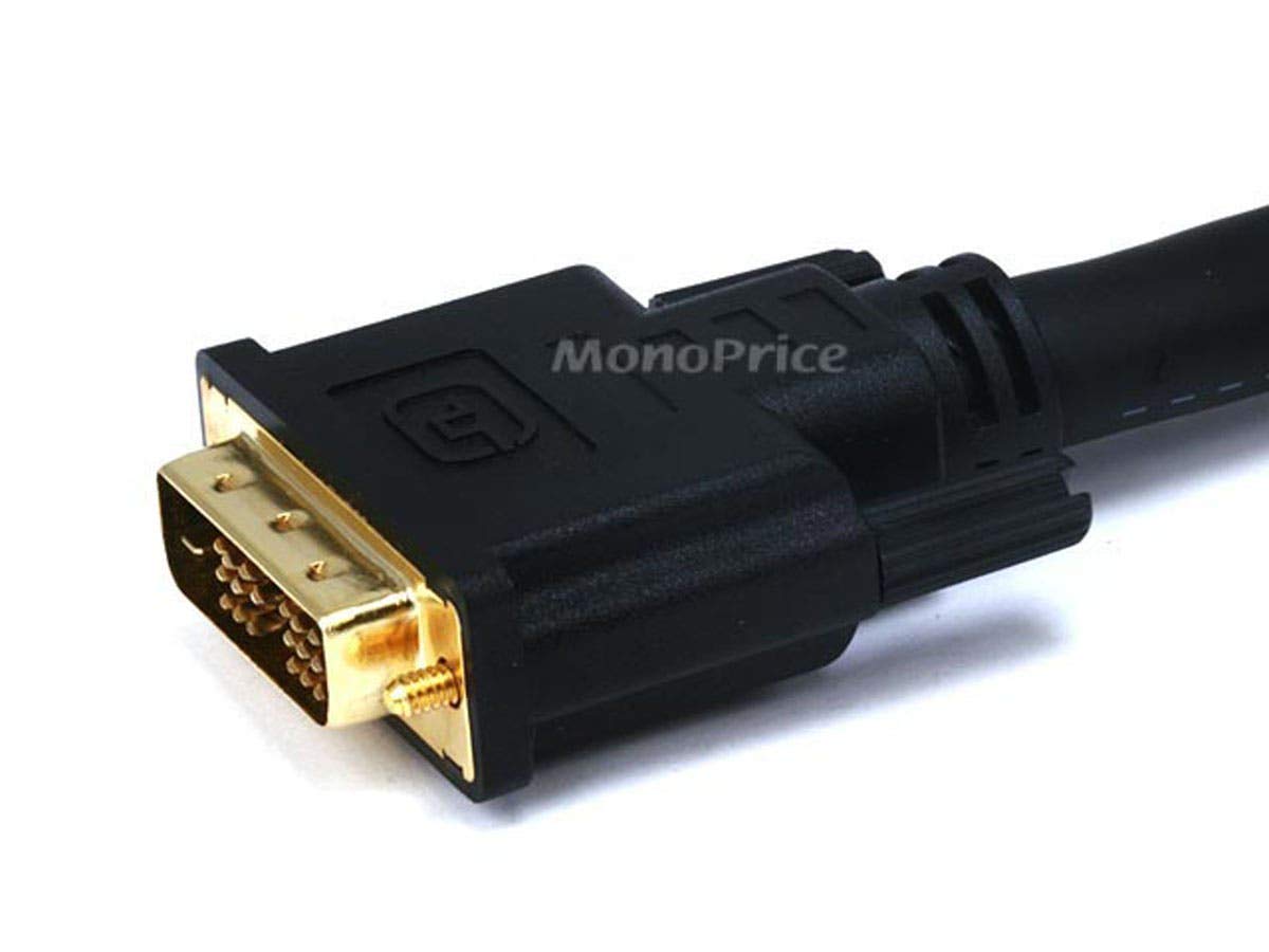 Monoprice 102810 50 Feet 22AWG CL2 HDMI to DVI Adapter Cable Black for High Quality Video Connection - View 2 of 3