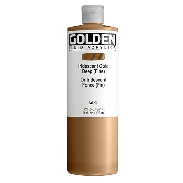 GOLDEN Buy GOLDEN Iridescent Gold Deep Fluid Acrylics - 16 fl. oz. Professional Semi-Opaque Paint - View 5 of 8