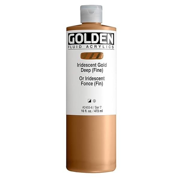 GOLDEN Buy GOLDEN Iridescent Gold Deep Fluid Acrylics - 16 fl. oz. Professional Semi-Opaque Paint - View 2 of 8