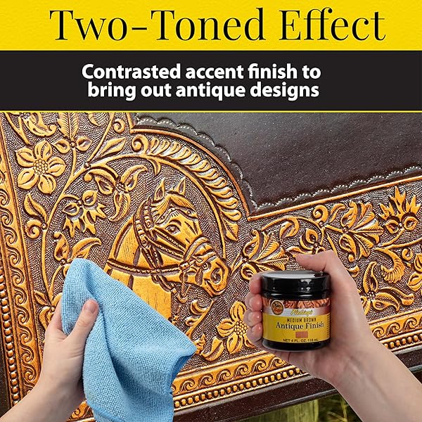 Fiebing's Fiebing's Antique Finish 4 oz Two-Toned Leathercraft Paste for Embossing Antiquing and Restoration Medium Brown - View 2 of 7