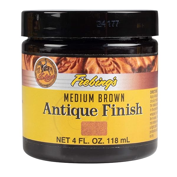 Fiebing's Fiebing's Antique Finish 4 oz Two-Toned Leathercraft Paste for Embossing Antiquing and Restoration Medium Brown