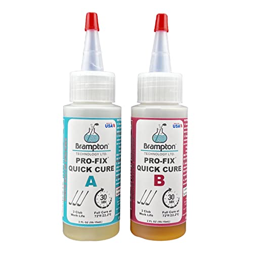BRAMPTON TECHNOLOGY, LTD. Quick Cure Golf Epoxy - 30 Min Repair for All Golf Clubs & Shafts | Brampton PRO-FIX 4 oz Kit