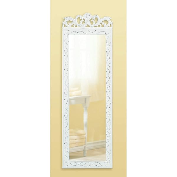Zingz & Thingz Accent Plus Elegant White Wall Mirror 9.87x0.5x30.5 Stylish Home Decor for Modern Interiors - View 3 of 4