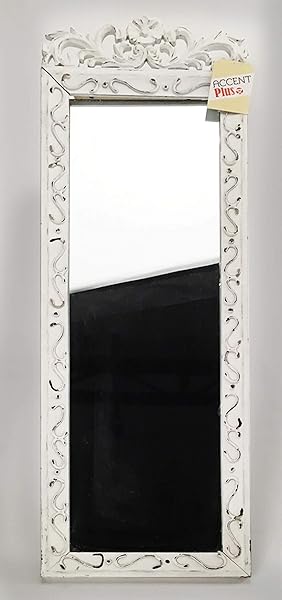 Zingz & Thingz Accent Plus Elegant White Wall Mirror 9.87x0.5x30.5 Stylish Home Decor for Modern Interiors - View 4 of 4