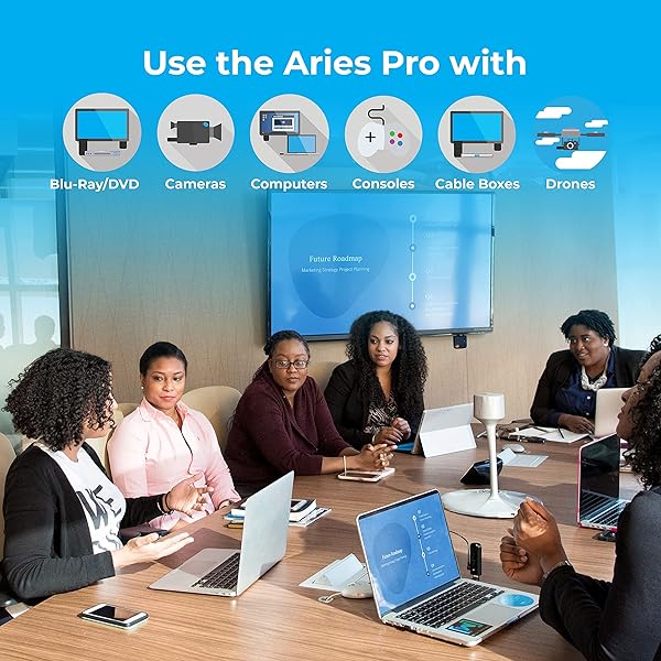 Nyrius Nyrius Aries Pro Wireless HDMI Transmitter & Receiver: Stream 1080p HD Video to HDTV/Projector from Laptop, PS4, Netflix & More - View 5 of 10