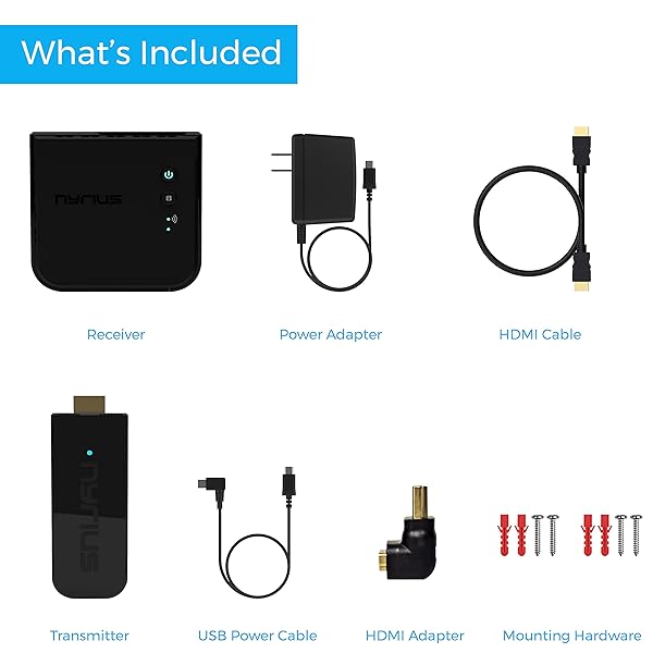 Nyrius Nyrius Aries Pro Wireless HDMI Transmitter & Receiver: Stream 1080p HD Video to HDTV/Projector from Laptop, PS4, Netflix & More - View 10 of 10