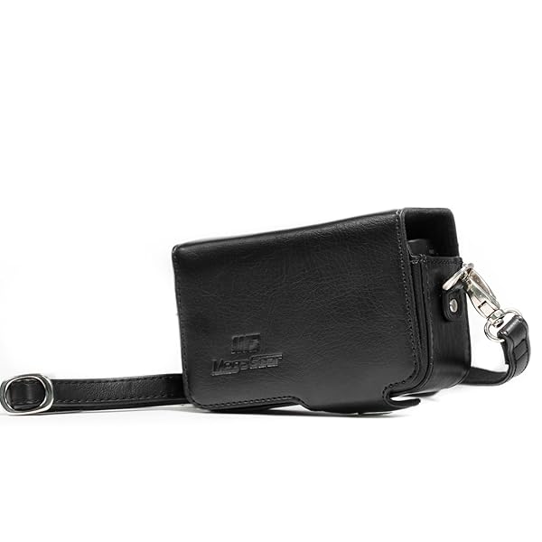 MegaGear Buy MegaGear Black Leather Camera Case for Canon, Panasonic, Nikon & Sony - Perfect Protection for Your Gear! - View 3 of 9