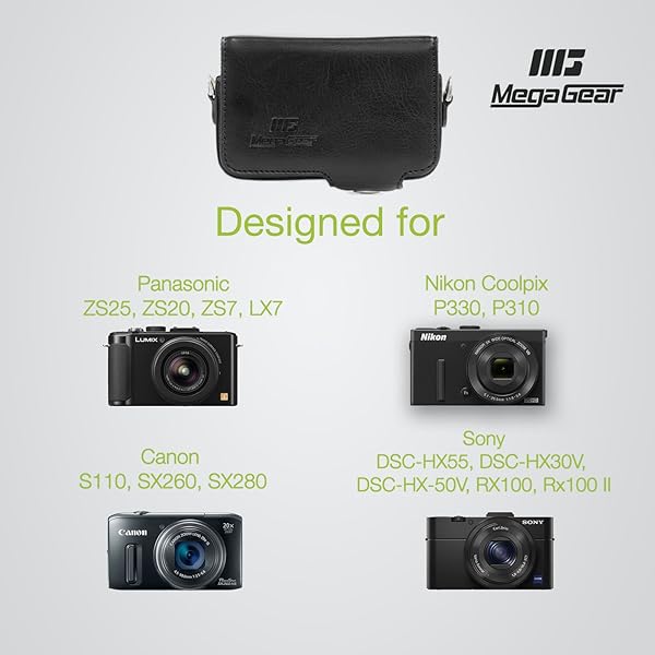 MegaGear Buy MegaGear Black Leather Camera Case for Canon, Panasonic, Nikon & Sony - Perfect Protection for Your Gear! - View 8 of 9