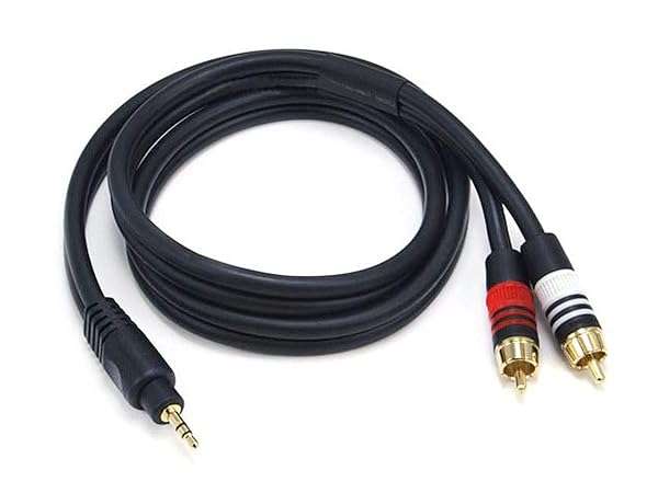Monoprice Monoprice Premium 3ft Audio Cable - Gold Plated Stereo Male to 2 RCA Male, 22AWG, Black