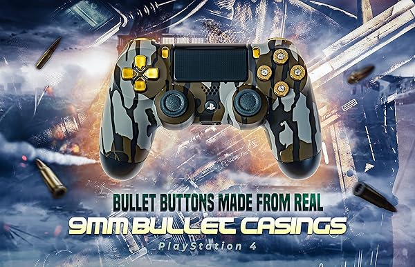 Crazy Controllerz Custom Bullet Buttons for PS4/PS5 Controllers - Real 9MM Casings & Tools Included - View 5 of 8