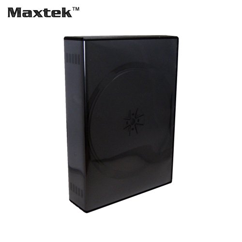Maxtek 10 Pack Black DVD Cases with 5 Flip Trays and Clear Sleeves for Disc Storage and Protection - View 2 of 2