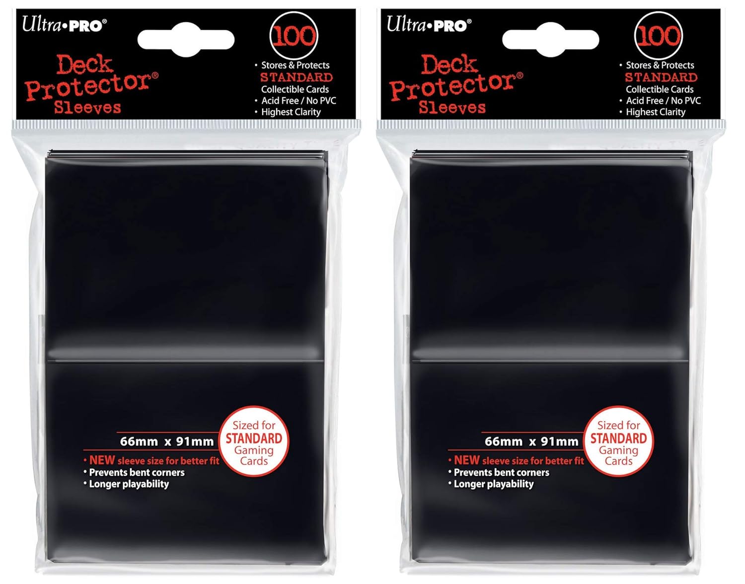 Ultra Pro Ultra Pro Deck Protector Sleeves Black 200 Count for Standard Size Cards
