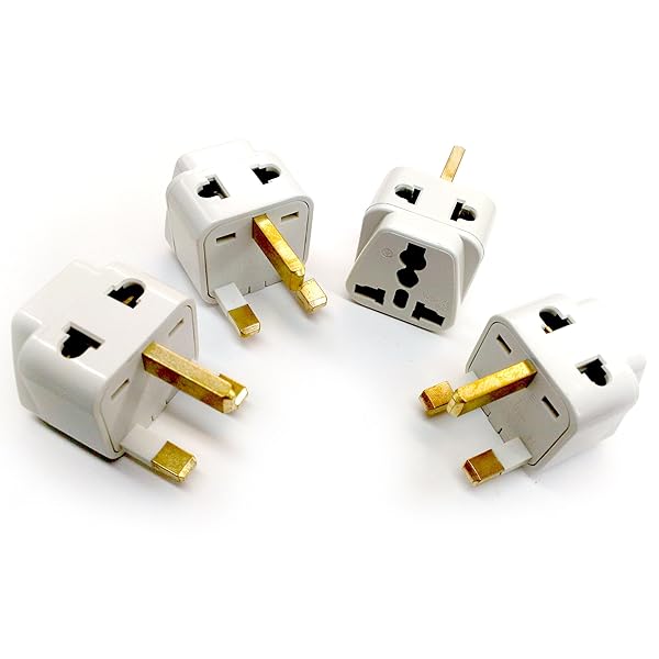 Tmvel 2-in-1 Universal Type G Travel Adapter - UK, England, Hong Kong - 4 Pack for Ireland, Scotland, London & Dublin - View 2 of 2