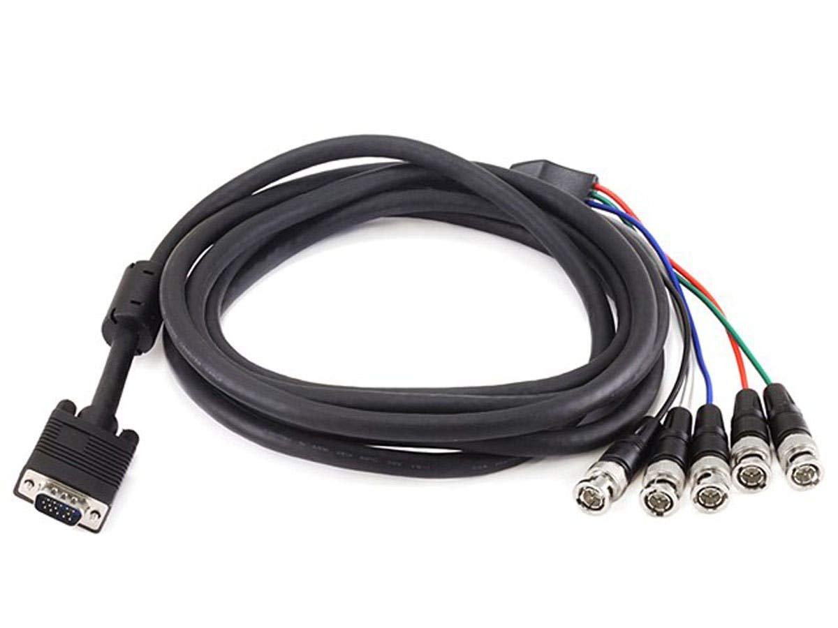Monoprice Monoprice 105544 10FT VGA to 5 BNC RGB Video Cable for HDTV Monitor Black