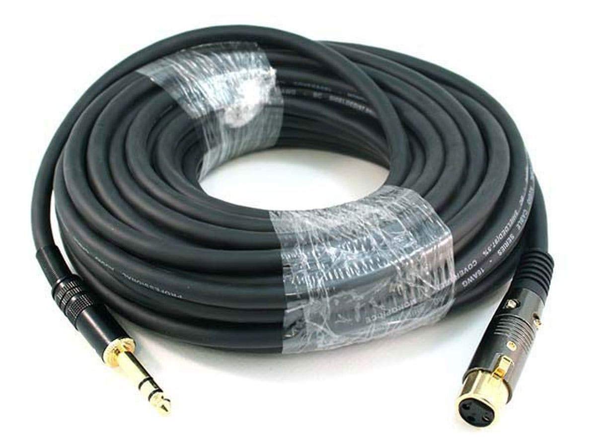 Monoprice 104771 15 Feet Premier Series XLR Female to 1/4 Inch TRS Male 16AWG Gold Cable - View 4 of 6