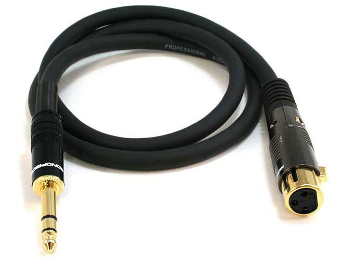 Monoprice 104771 15 Feet Premier Series XLR Female to 1/4 Inch TRS Male 16AWG Gold Cable