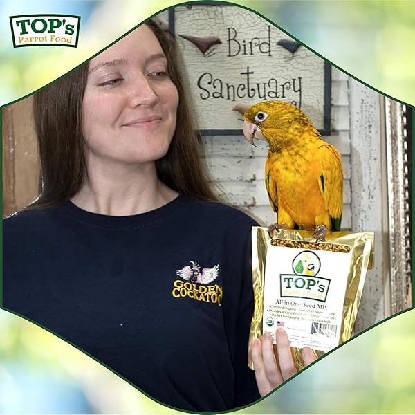 TOP's Parrot Food TOPs All in One Seed Mix for Large Birds Non GMO Peanut Soy Corn Free USDA Organic Certified 1lb - View 5 of 5