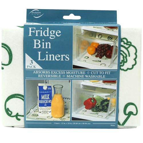 Envision Home Envision Home Absorbent Fridge Liners - 12x24 Veggie Print Shelf Liner, 3 Pack for Freshness & Cleanliness
