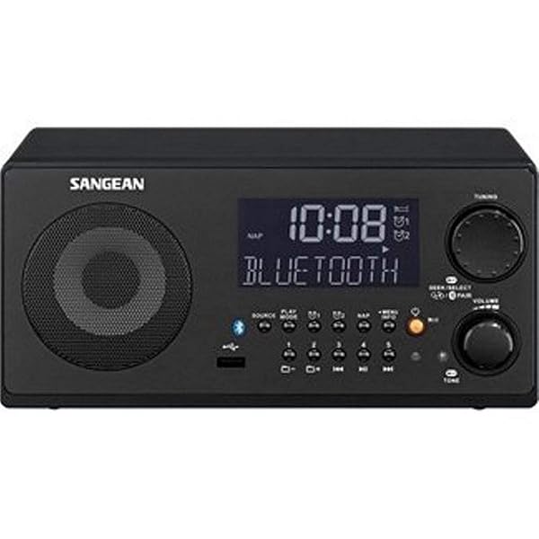 Sangean Buy Sangean WR-22BK AM/FM-RDS Bluetooth Table-Top Receiver - Top Digital Tuning in Black