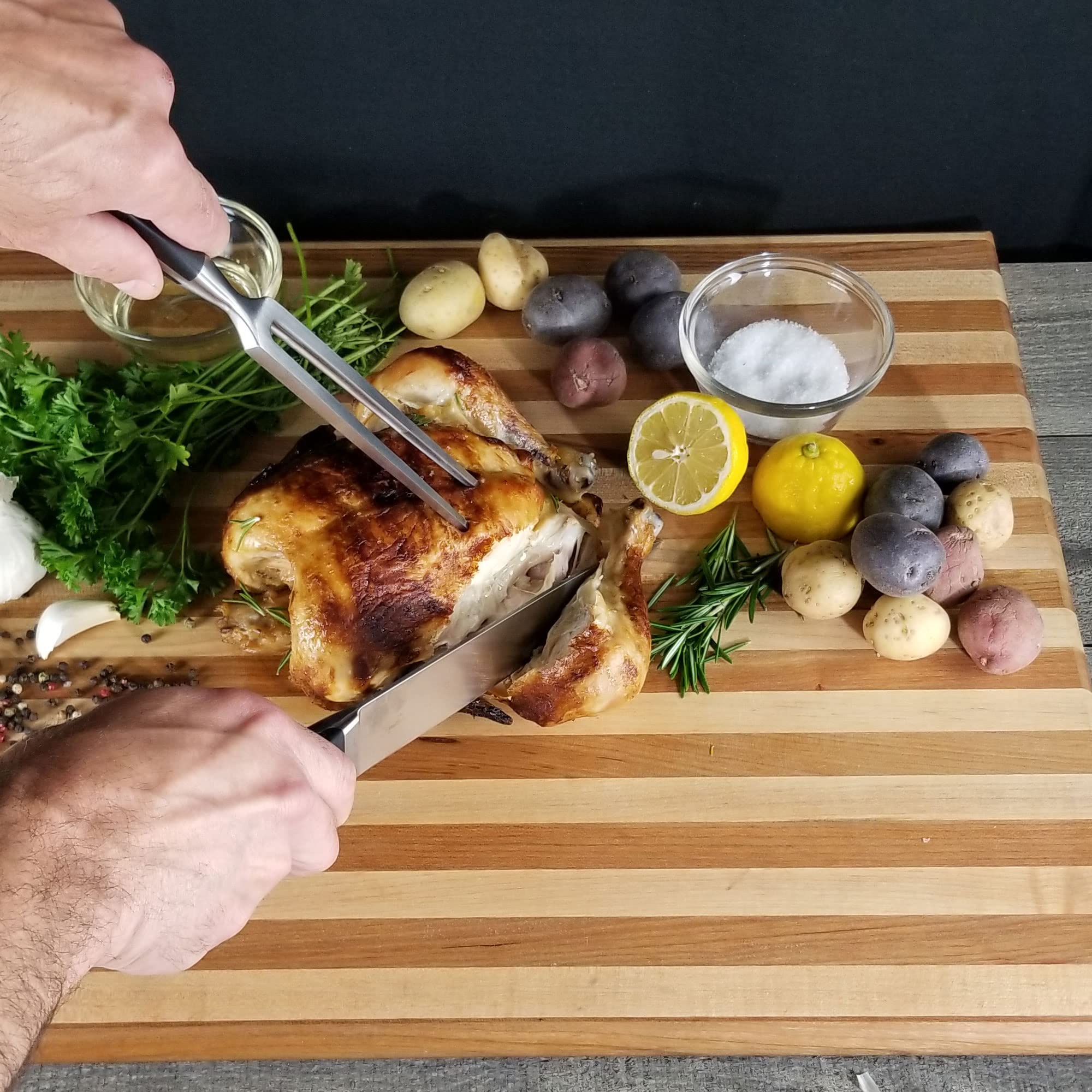 Ergo Chef Pro Series 8 Inch Carving Fork Black for Precision Cutting and Serving - View 6 of 6