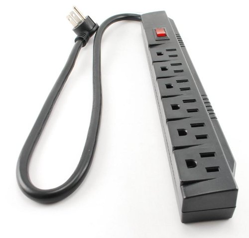 Buy CablesOnline 6 Outlet Surge Strip - 90 Joules, 24in Cable, Horizontal Design for Ultimate Protection