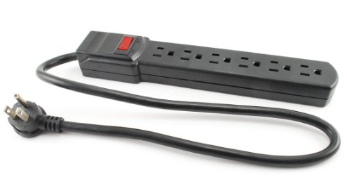 CABLESONLINE.COM ATLANTIC COMPUTERTECH 6 Outlet Surge Strip with 90 Joules Protection & 2ft Cable - Horizontal Design for Home & Office - View 3 of 8