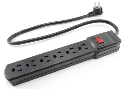 CABLESONLINE.COM ATLANTIC COMPUTERTECH 6 Outlet Surge Strip with 90 Joules Protection & 2ft Cable - Horizontal Design for Home & Office - View 4 of 8