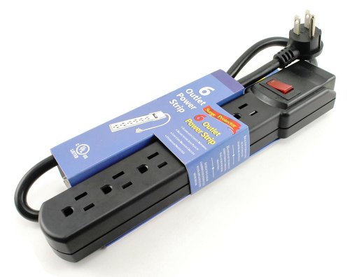CABLESONLINE.COM ATLANTIC COMPUTERTECH 6 Outlet Surge Strip with 90 Joules Protection & 2ft Cable - Horizontal Design for Home & Office - View 5 of 8