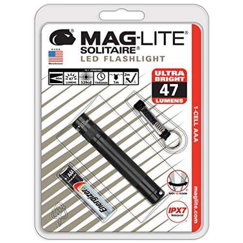 MagLite Maglite Solitaire LED Flashlight Black - Compact 1-Cell AAA Light for Everyday Use - View 6 of 7