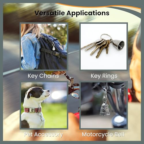 Guardian Bell Guardian Bell Good Luck Motorcycle Bell with Keyring & Velvet Bag - Lead-Free Pewter, Made in USA - View 7 of 10