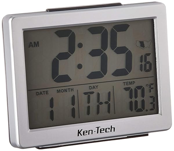 Sonnet Sonnet Ken-Tech T-4652 Atomic Radio Controlled Alarm Clock - 1.5-Inch LCD, Black with Blue Light