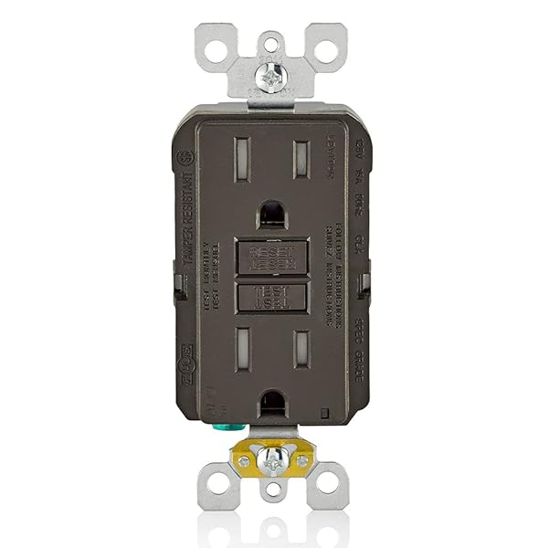 Leviton Leviton AFCI Outlet 15 Amp - Self-Test, Tamper-Resistant, LED Indicator, Fire Protection - AFTR1 Brown