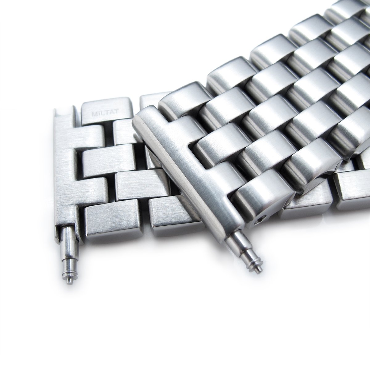 22mm Metal Band by MiLTAT MiLTAT 22mm Straight End Universal Watch Band with Engineer Screw-Links Design for Durable and Stylish Timepiece Replacement - View 3 of 4