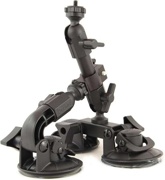Delkin Devices Delkin Devices Fat Gecko Triple Suction Camera Mount - Secure Black Mount for Action Cameras